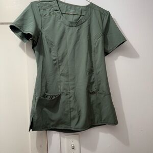 Cherokee Sage Green Short Sleeve scrub top‎ EUC